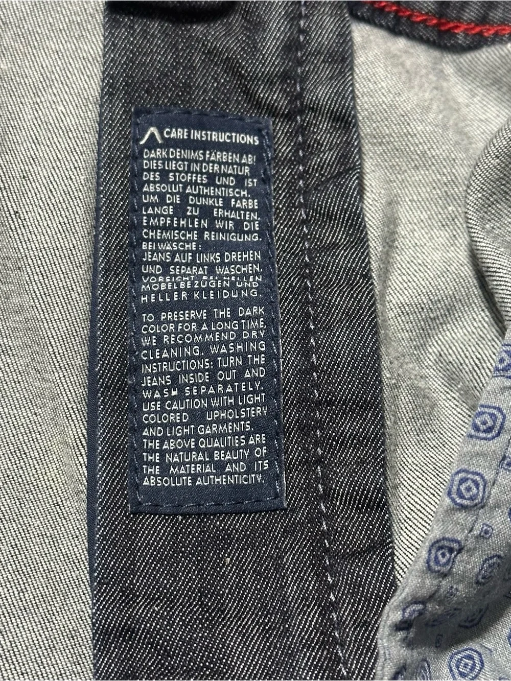 Alberto Men's Size 38 x 32 Dark Indigo Blue Straight Leg Jeans